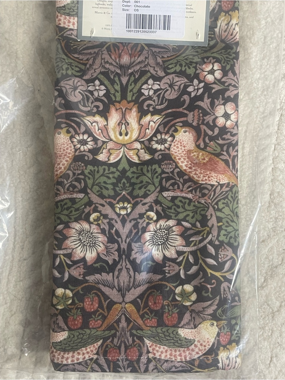 Morris and co strawberry thrift kitchen towels set of 2 chocolate color new - Picture 2 of 4